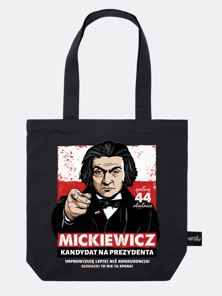MICKIEWICZ / KANDYDAT NA PREZYDENTA / torba bawełniana / czarna