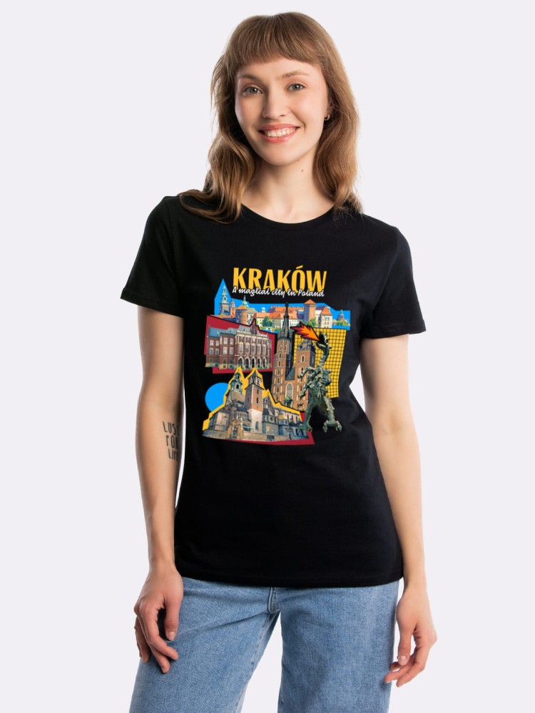 KRAKÓW – MAGICAL CITY IN POLAND / koszulka damska / czarna
