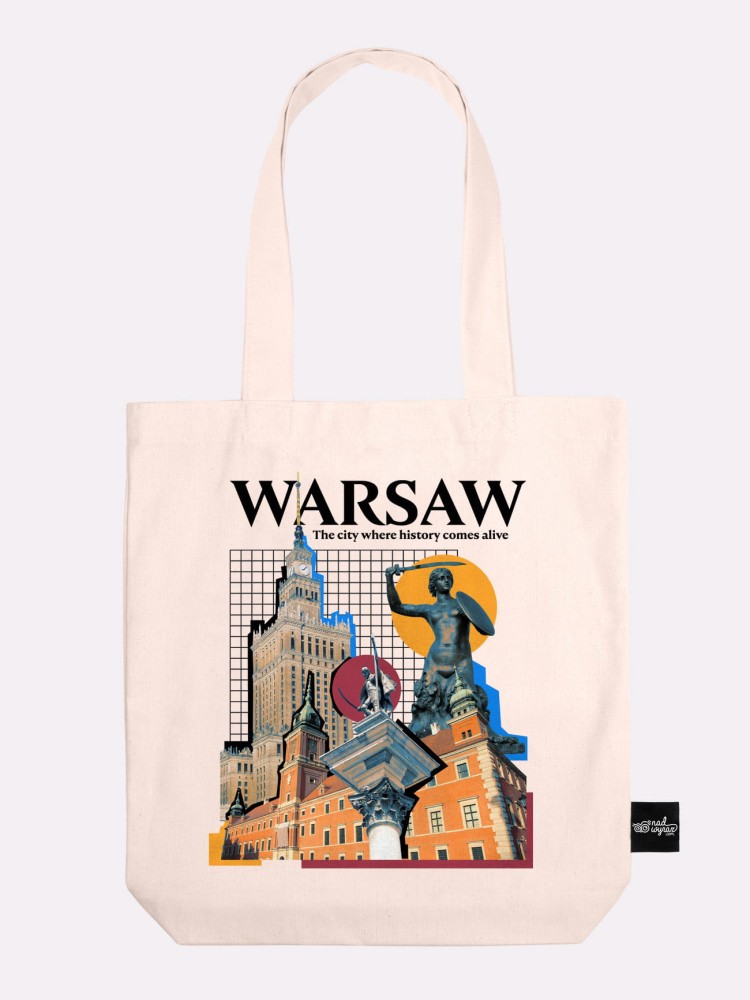 WARSAW – THE CITY WHERE HISTORY COMES ALIVE / torba bawełniana / ecru