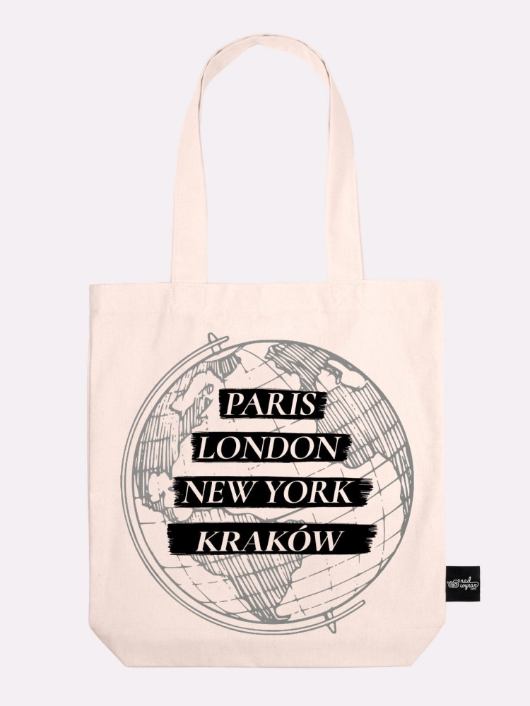 PARIS, LONDON, KRAKÓW / torba bawełniana / ecru