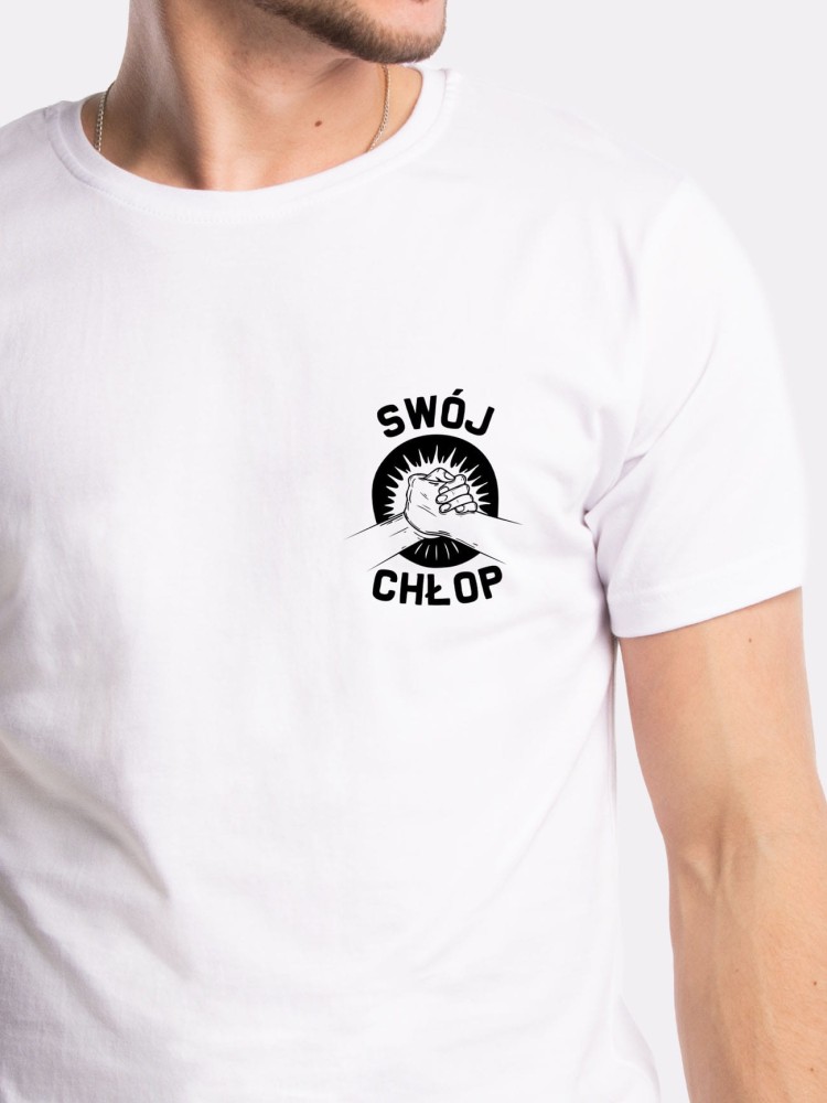 SWÓJ CHŁOP / koszulka męska / biała