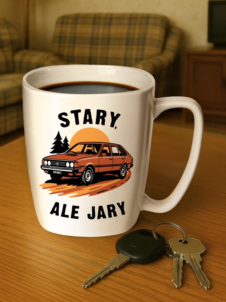 STARY, ALE JARY / kubek biały z uchem