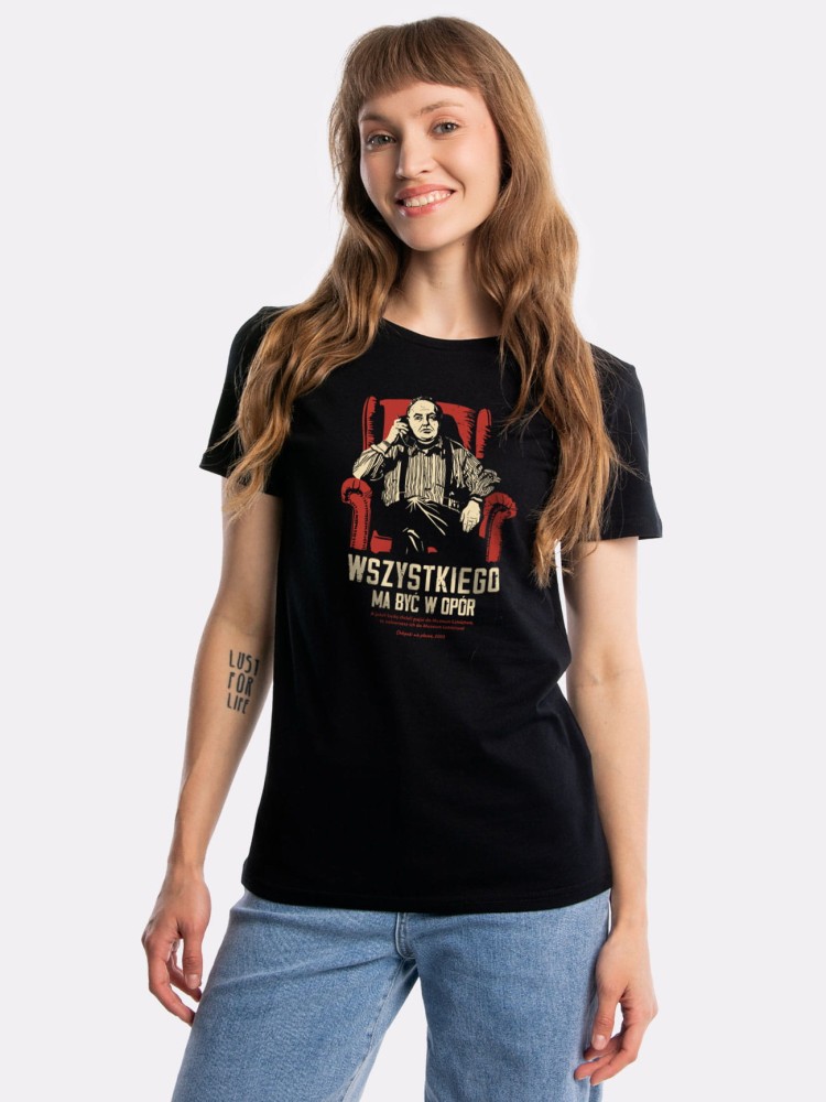 WSZYSTKIEGO MA BYĆ W OPÓR / koszulka damska / czarna