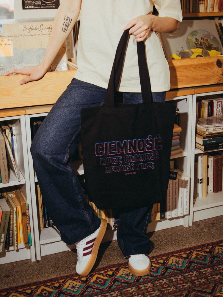 CIEMNOŚĆ, WIDZĘ CIEMNOŚĆ / torba bawełniana czarna  