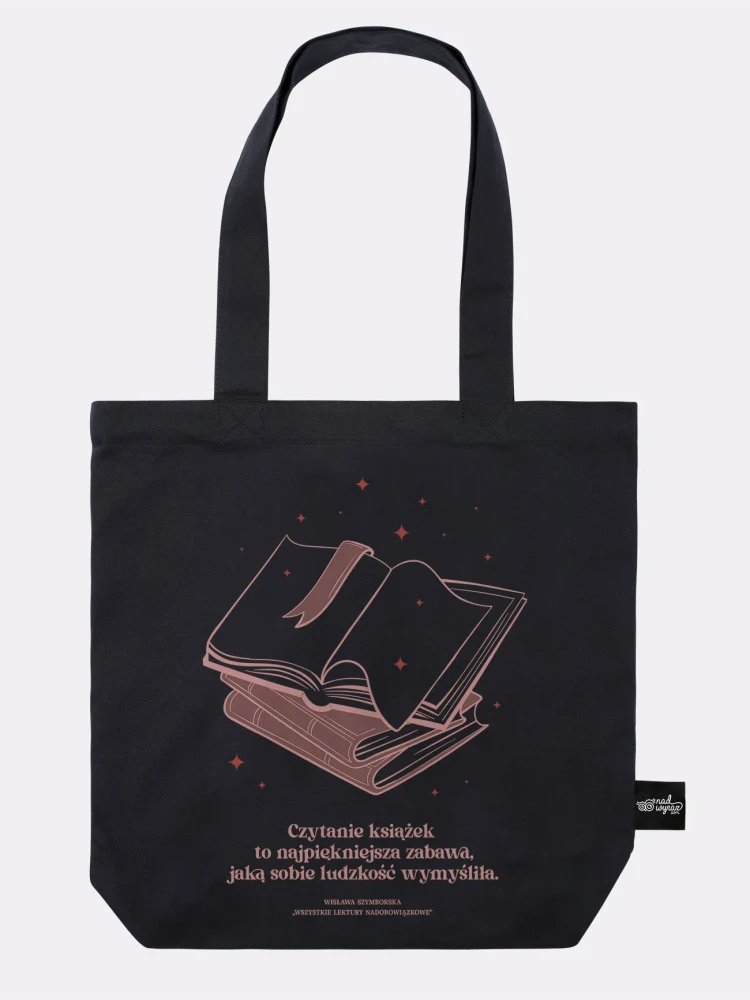 CZYTANIE KSIĄŻEK / Wisława Szymborska / torba bawełniana / czarna