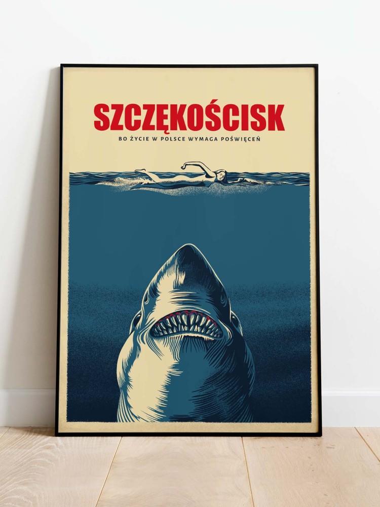 SZCZĘKOŚCISK / PigOut x Nadwyraz.com / plakat B2 / czarny