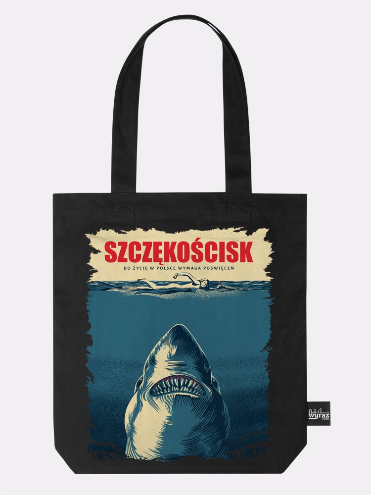SZCZĘKOŚCISK / PigOut x Nadwyraz.com / torba bawełniana / czarna