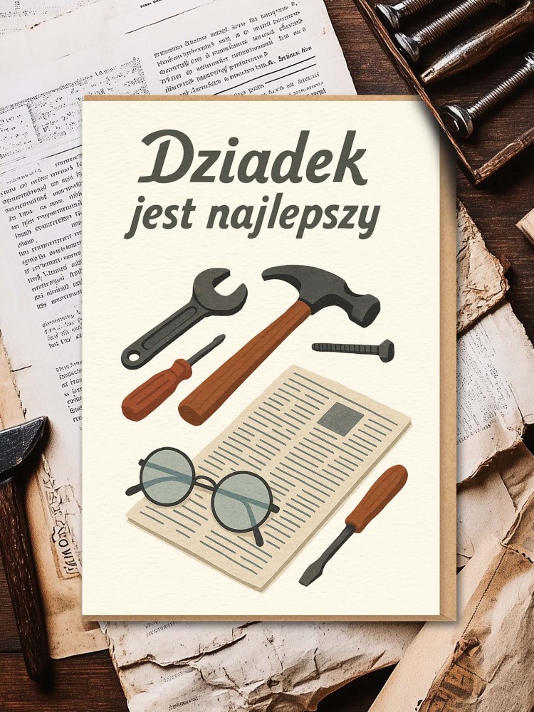 DZIADEK JEST NAJLEPSZY / kartka na Dzień Dziadka