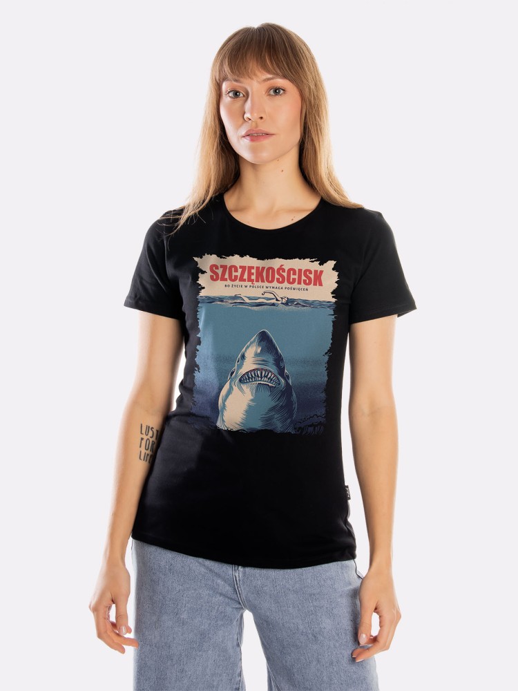 SZCZĘKOŚCISK / PigOut x Nadwyraz.com / koszulka damska / czarna