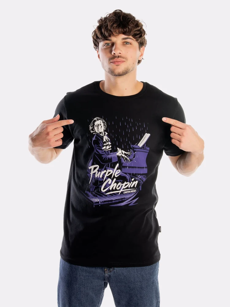 PURPLE CHOPIN / koszulka męska / czarna