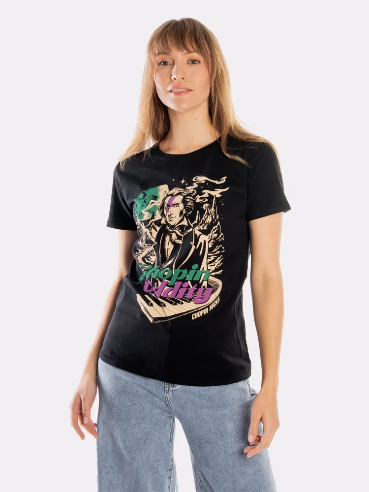 CHOPIN ODDITY / koszulka damska / czarna