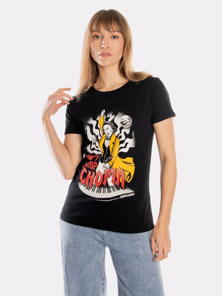 DON’T STOP CHOPIN / koszulka damska / czarna