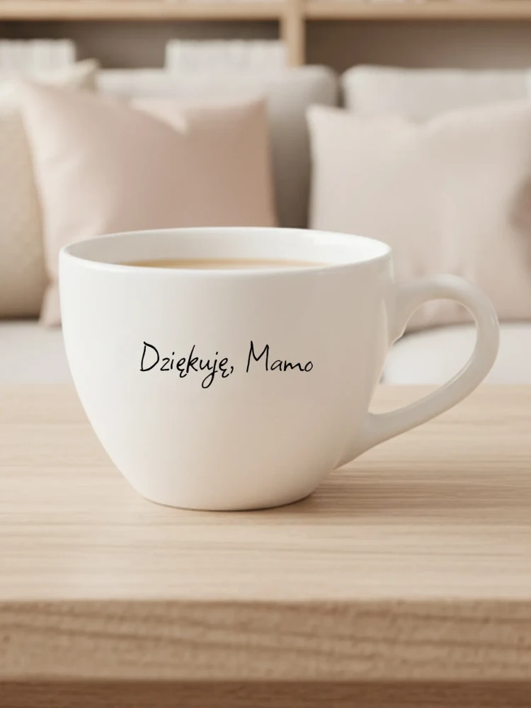 DZIĘKUJĘ MAMO / kubek biały z uchem / 500 ml