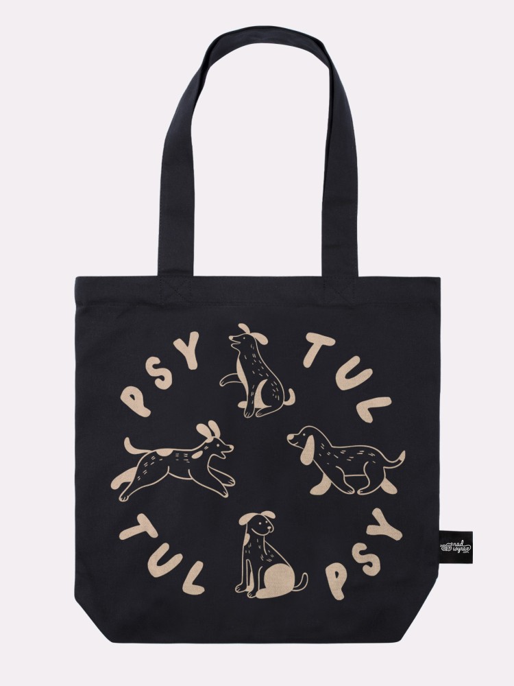 PSYTUL / torba bawełniana / czarna