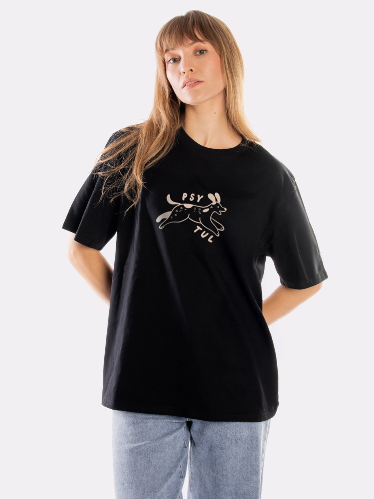 PSYTUL / koszulka oversize unisex / czarna