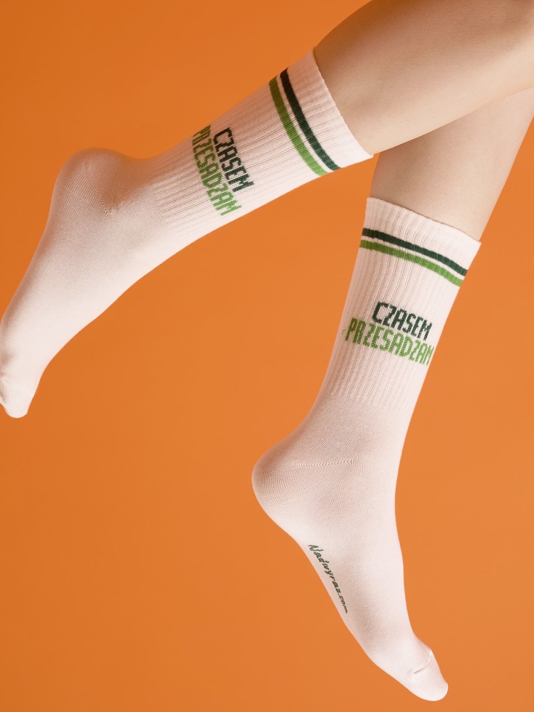 CZASEM PRZESADZAM  /  skarpety / białe