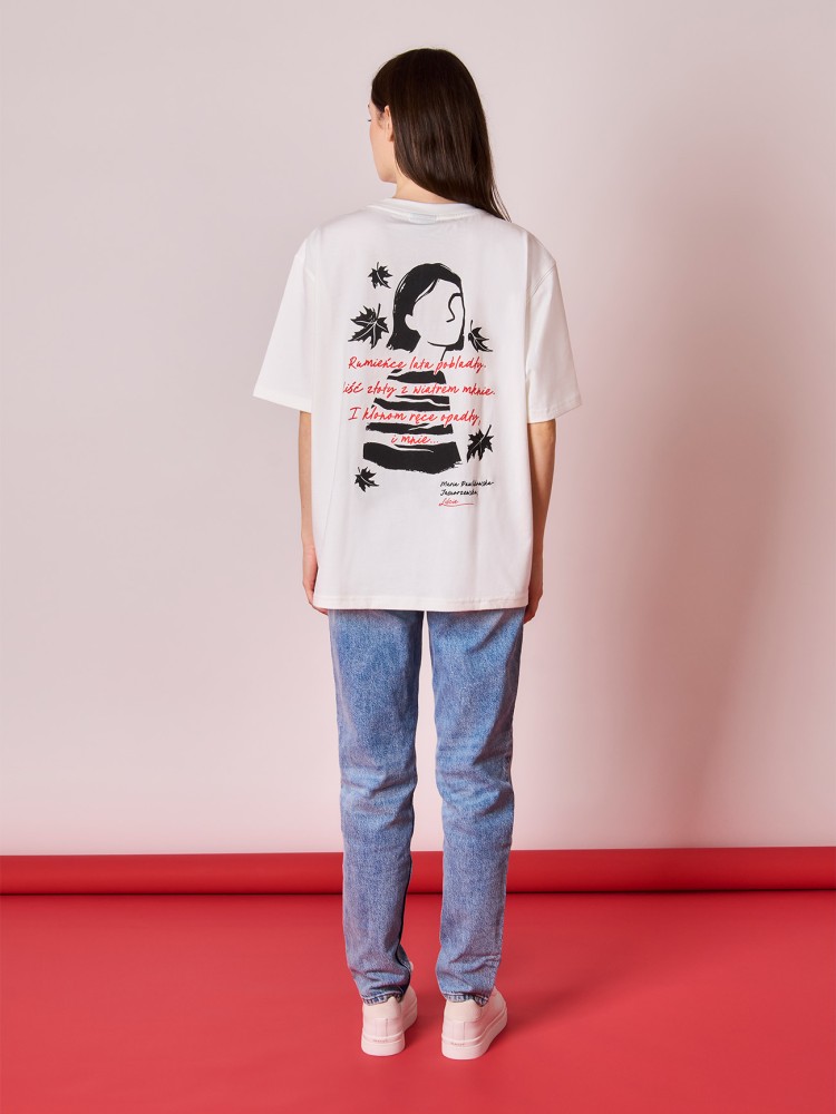 KLONOM RĘCE OPADŁY / Maria Pawlikowska-Jasnorzewska / koszulka oversize unisex / złamana biel