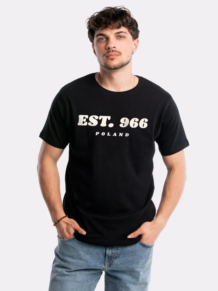 EST. 966 POLAND / koszulka męska / czarna