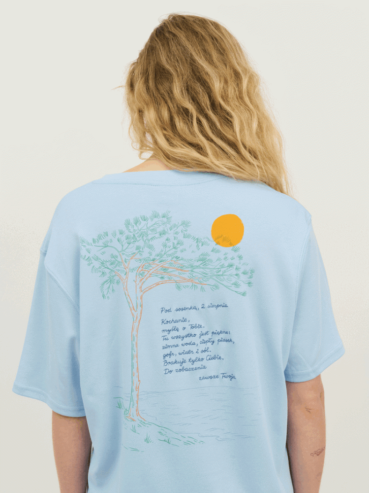 LATO POD SOSENKĄ / koszulka oversize unisex / baby blue