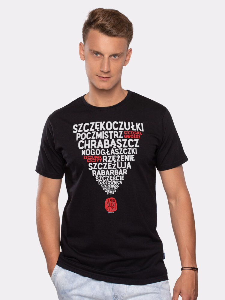 LEARN POLISH! IT'S EASY! WERSJA 2 / koszulka męska / czarna