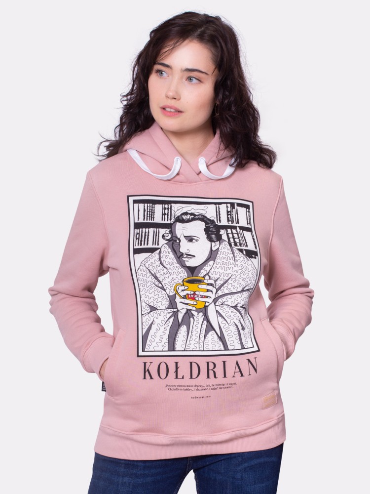 KOŁDRIAN / bluza z kapturem damska / pudrowy róż