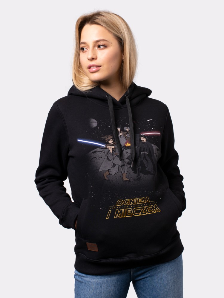 OGNIEM I MIECZEM / bluza z kapturem damska / czarna