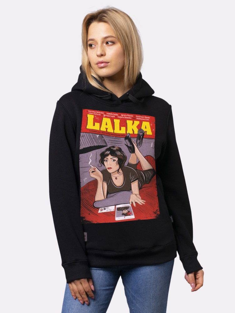 LALKA / bluza z kapturem damska / czarna