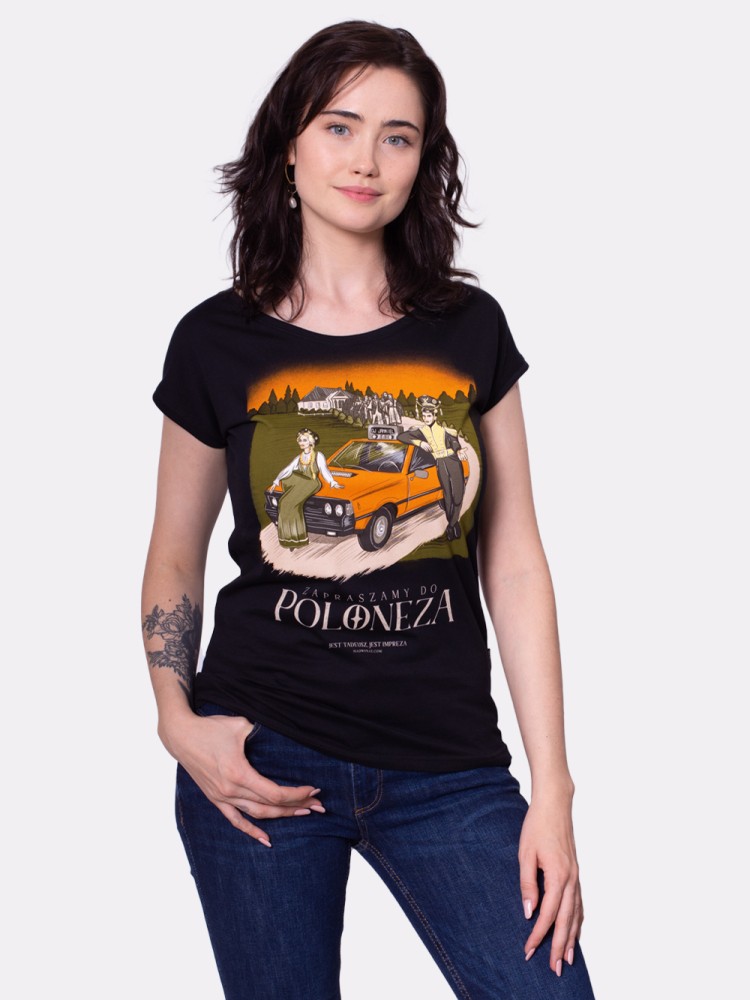POLONEZ / ADAM MICKIEWICZ / koszulka damska / czarna