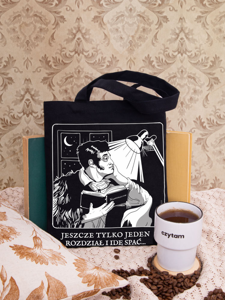 JESZCZE TYLKO JEDEN ROZDZIAŁ / MICKIEWICZ / torba na książki bawełniana / czarna
