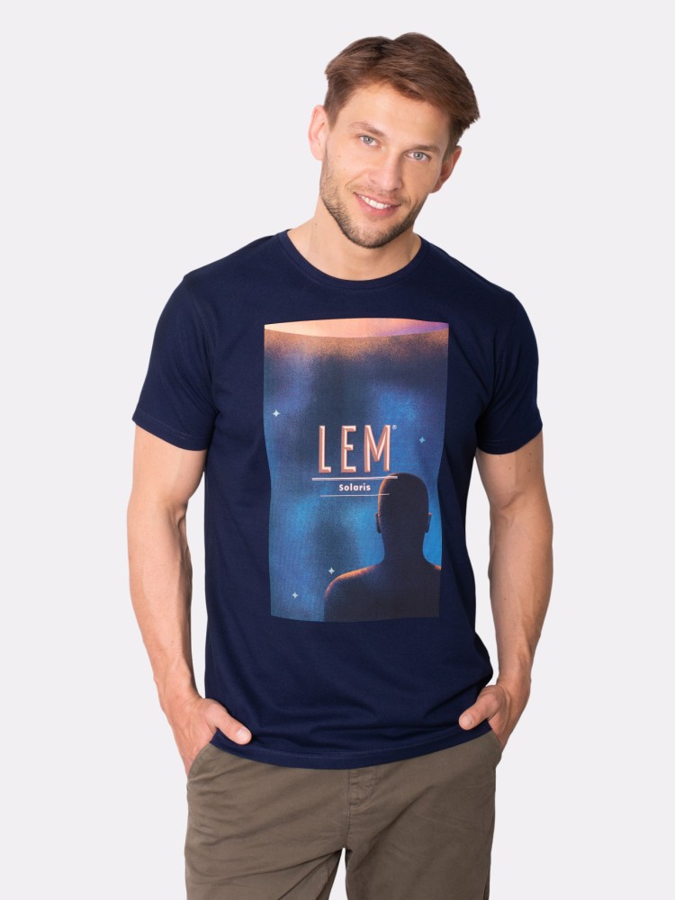 LEM / SOLARIS / koszulka męska / granatowa