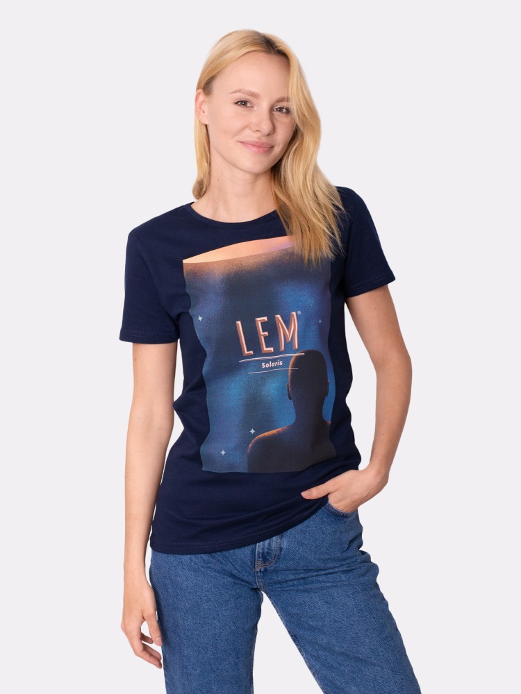 LEM / SOLARIS / koszulka damska / granatowa