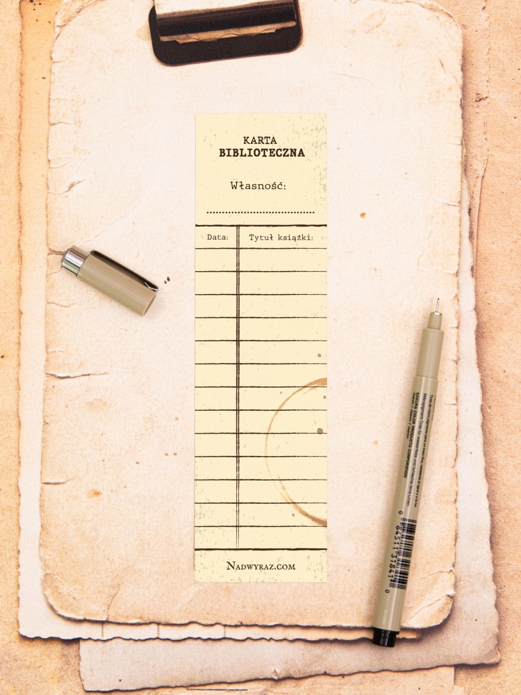 KARTA BIBLIOTECZNA / zakładka do książek
