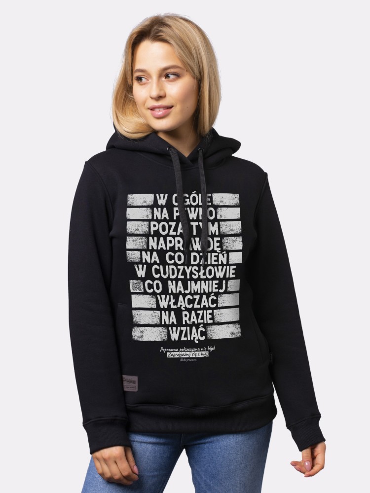 PARSZYWA 10 / bluza z kapturem damska / czarna 