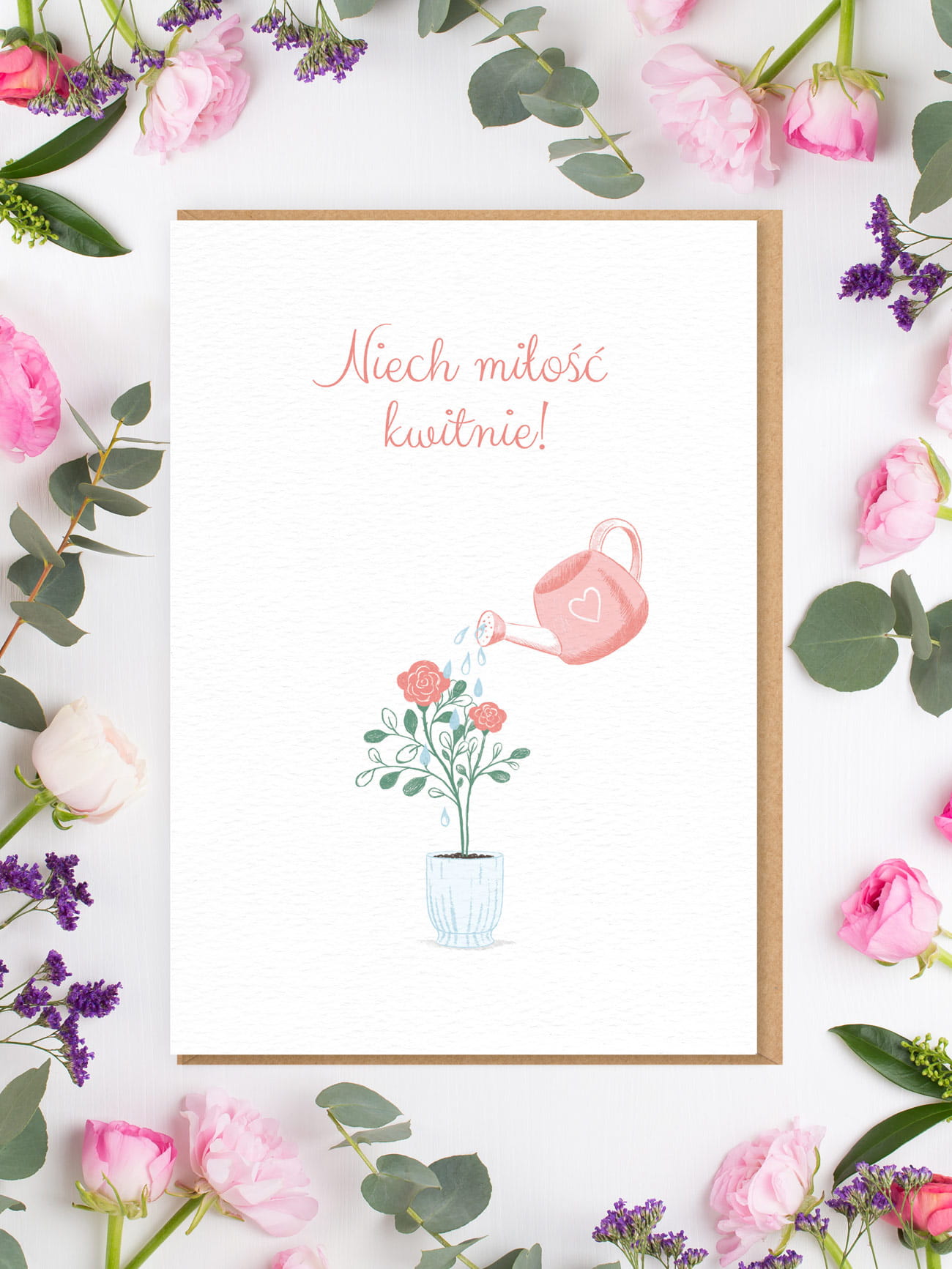 NIECH MIŁOŚĆ KWITNIE! / kartka ślubna prezent dla pary młodej prezent na ślub
