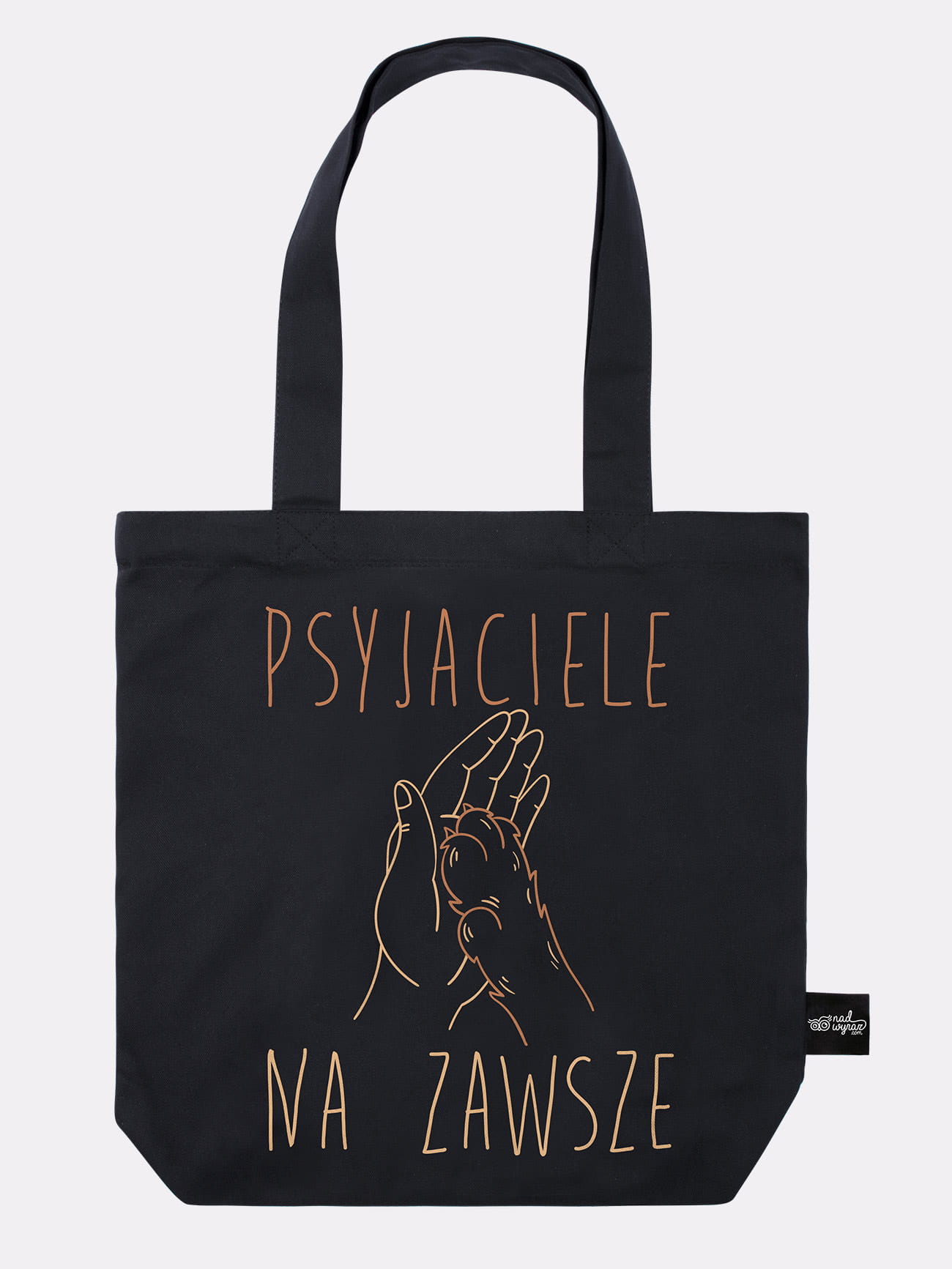 PSYJACIELE NA ZAWSZE / torba bawełniana / czarna prezent dla psiary w psy