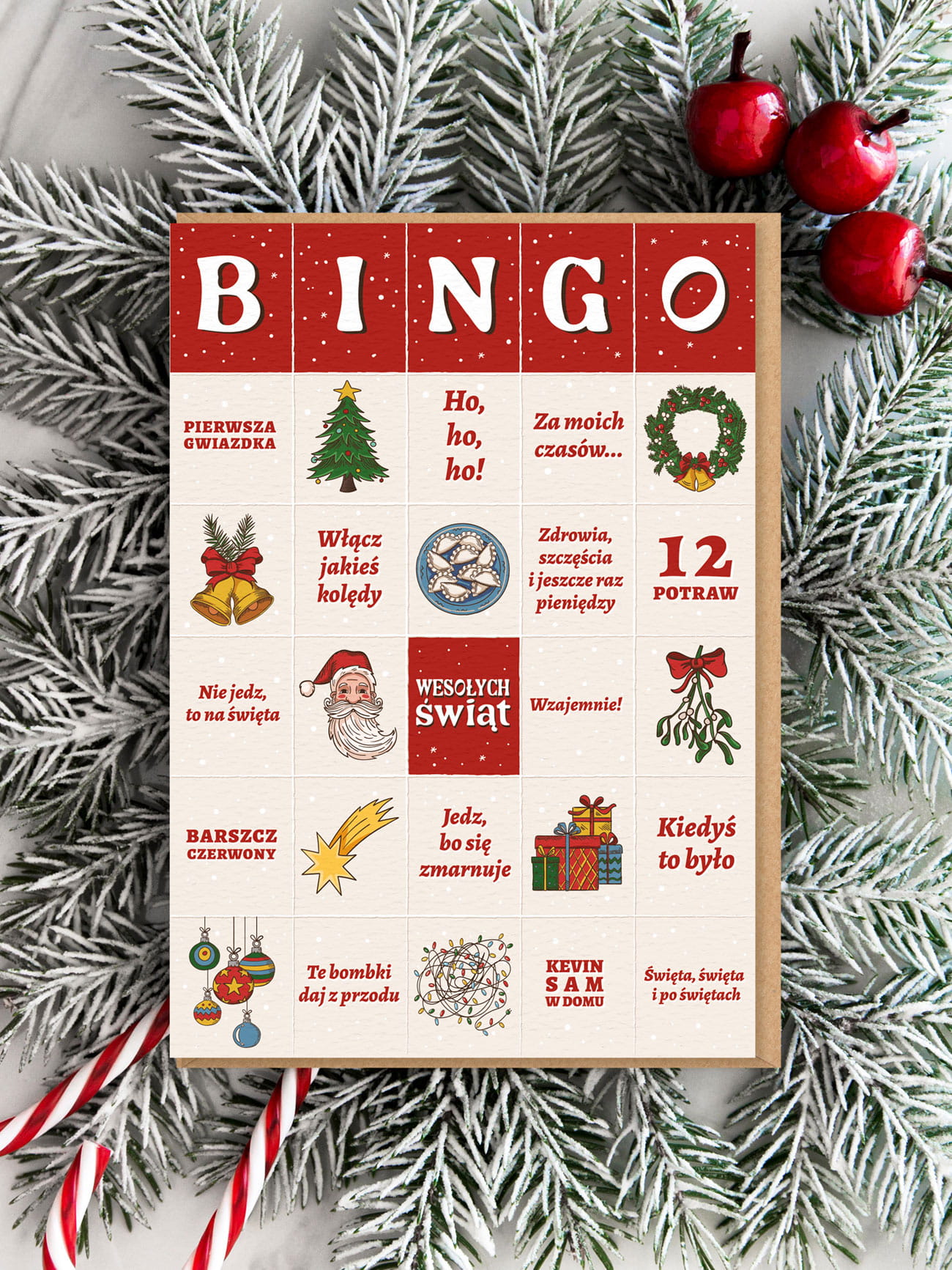 BINGO ŚWIĄTECZNE / kartka bożonarodzeniowa