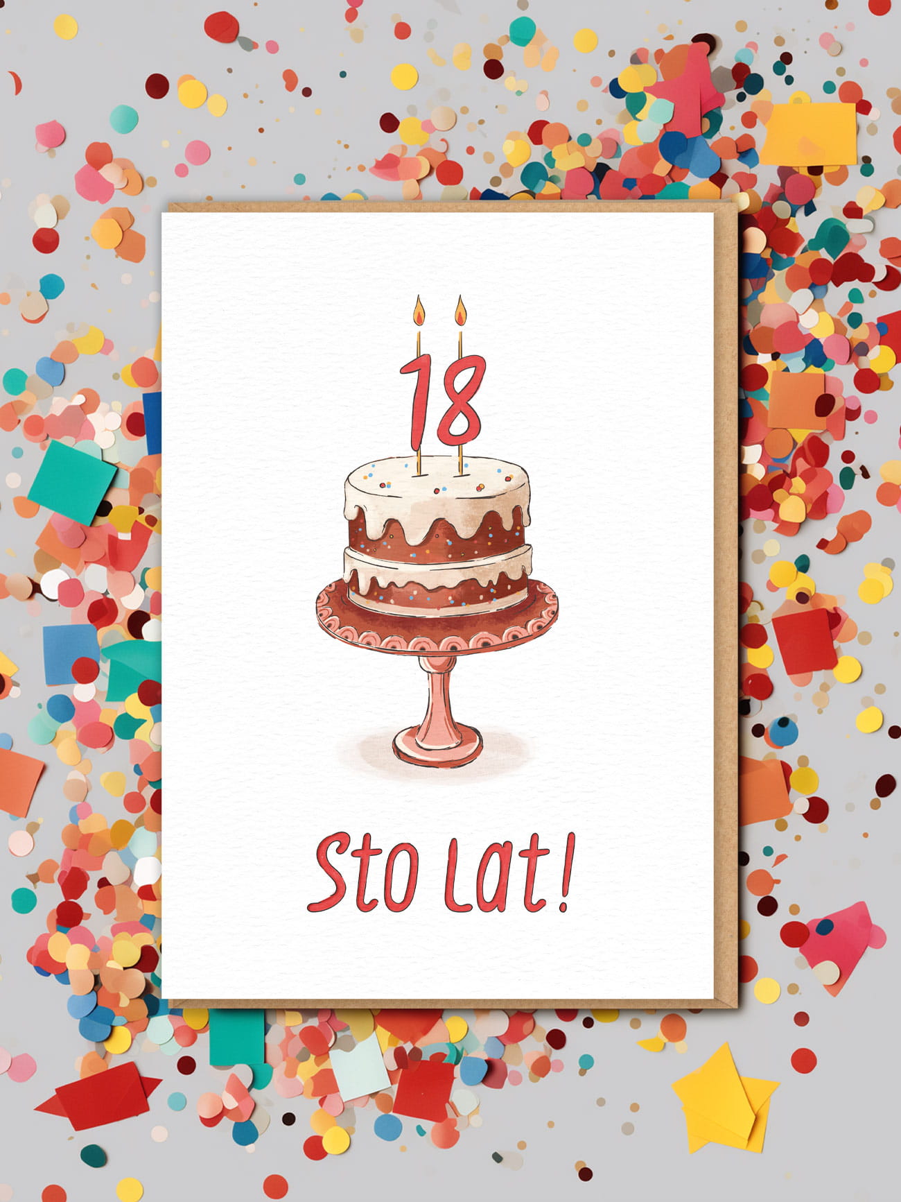 TORT / 100 LAT / kartka na 18. urodziny prezent na urodziny