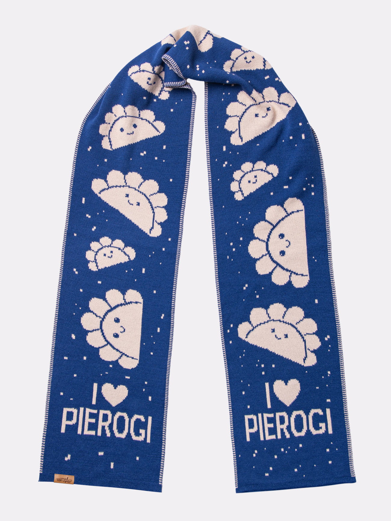 I LOVE PIEROGI / szalik prezent dla miłośnika pierogów w pierogi