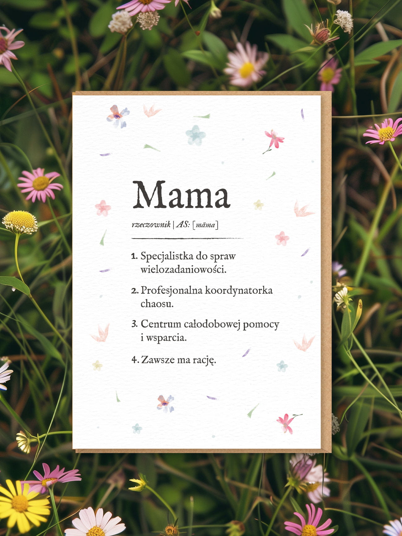 MAMA / DEFINICJA MAMY / kartka okolicznościowa dla mamy prezent dla mamy