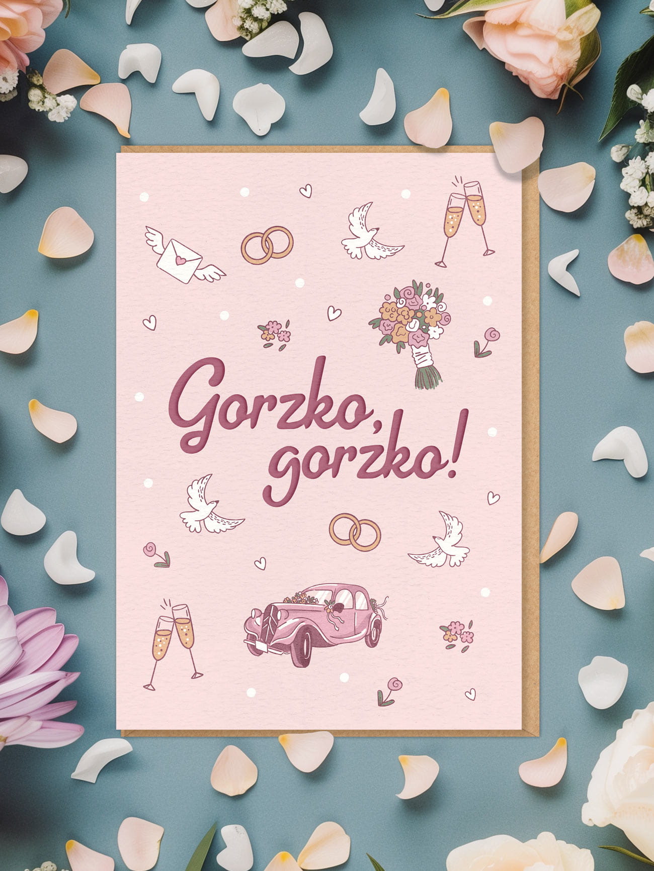 GORZKO, GORZKO! / kartka ślubna prezent dla pary młodej prezent na ślub