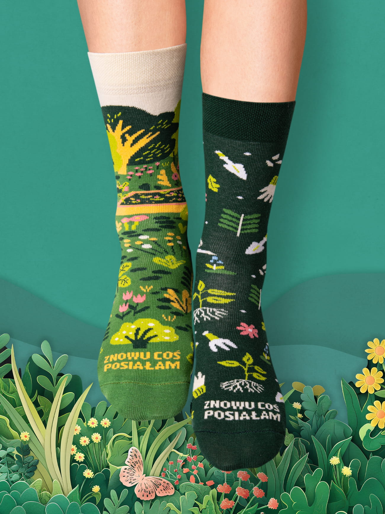 ZNOWU COŚ POSIAŁAM / skarpety prezent dla miłośnika roślin prezent dla ogrodnika