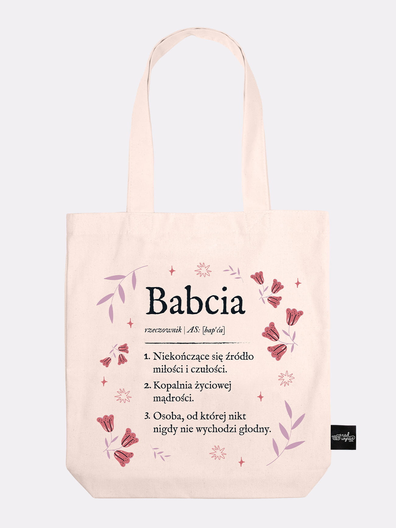 BABCIA / DEFINICJA BABCI / torba bawełniana / ecru prezent dla babci