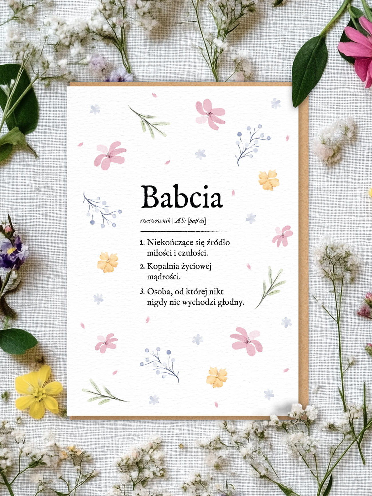 BABCIA / DEFINICJA BABCI / kartka okolicznościowa dla babci prezent dla babci