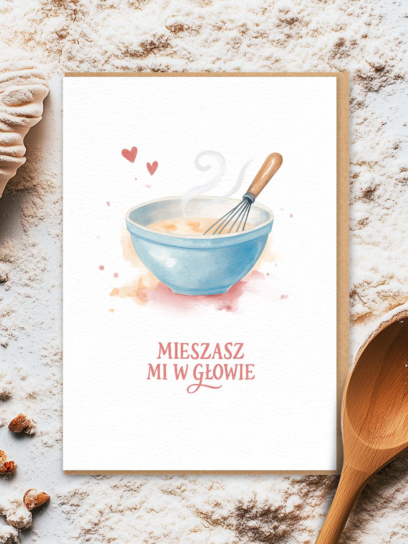 MIESZASZ MI W GŁOWIE / kartka walentynkowa prezent dla niej