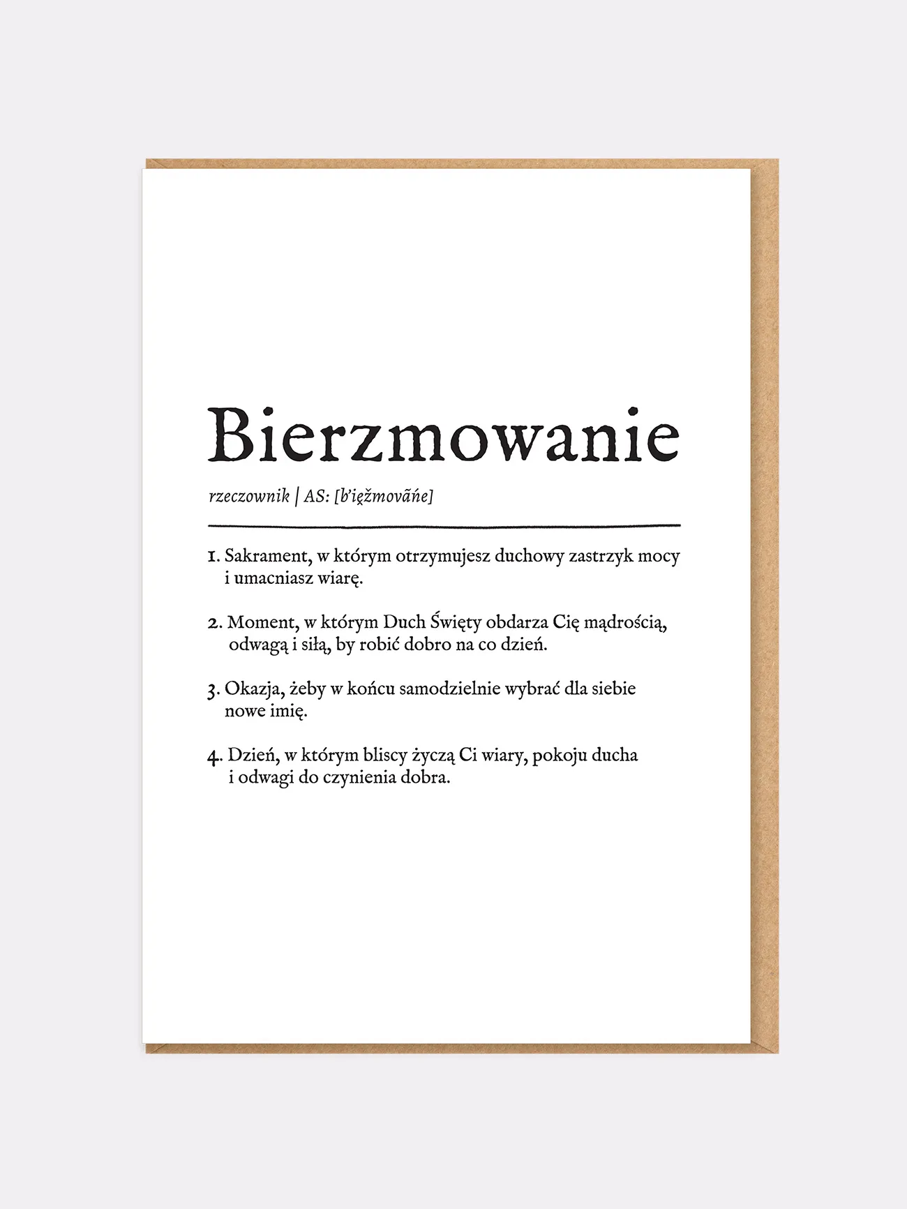 DEFINICJA BIERZMOWANIA / kartka okolicznościowa prezent dla niej prezent na Bierzmowanie