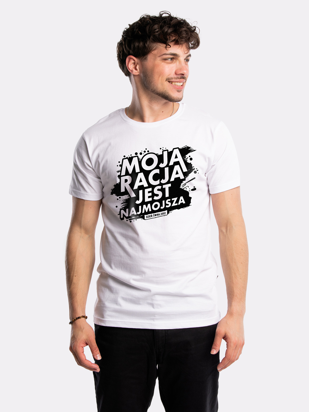MOJA RACJA JEST NAJMOJSZA / koszulka męska / biała prezent dla kinomaniaka